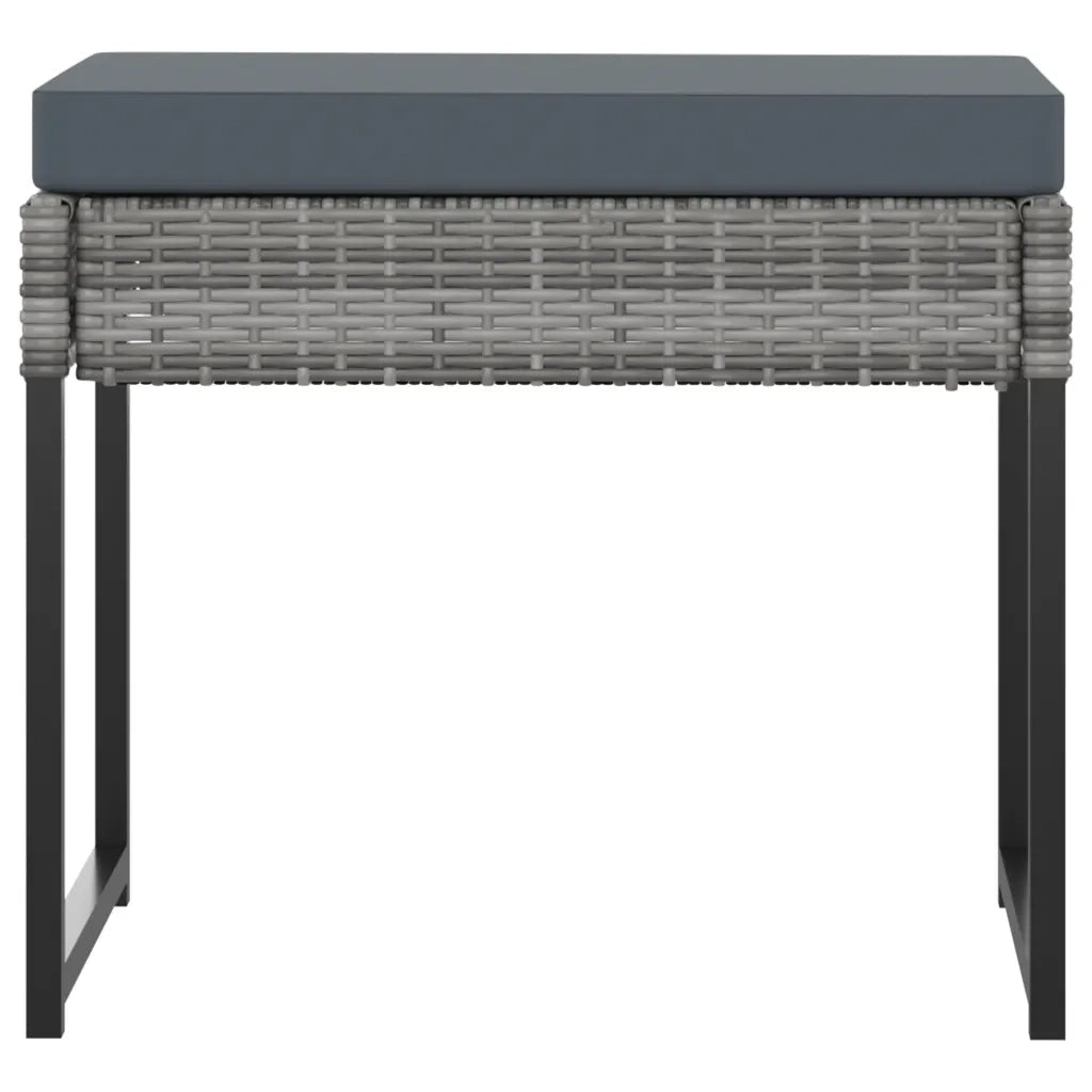Set Pranzo da Giardino 11 pz con Cuscini in Polyrattan Grigio cod mxl 43212