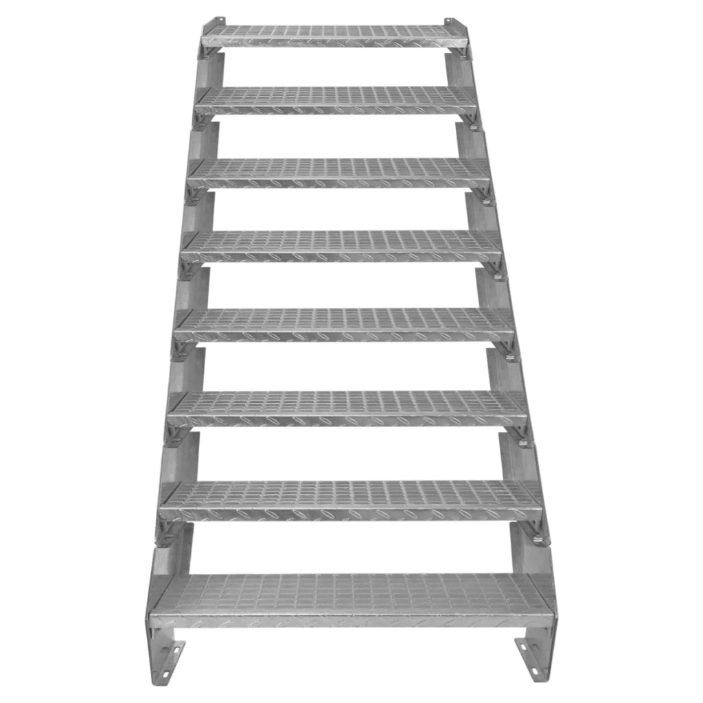 Scala metallica a 8 elementi ad altezza regolabile in acciaio zincato 90 cm / 900 mm