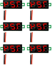 6 pezzi Voltmetro digitale mini 0,28 pollici con display a LED - Raggio di misura DC 24-30 V, due fili, protezione contro cortocircuito e misurazione di pressione precisa (rosso)