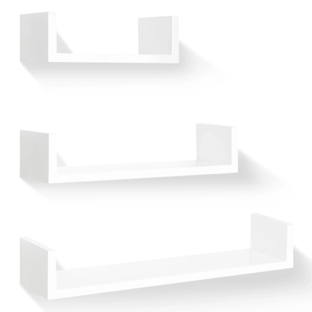 IDMarket - Set di 3 mensole da parete bianche 60/45/30cm