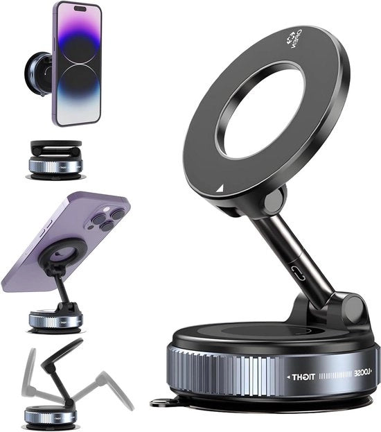 Otturatore per Telefono cellulare 360° Regolabile con Cucchiaino ad Adesivo per Pannelli di Controllo e Parabrezza - Otturatore per Telefono cellulare con Cucchiaino ad Adesivo e Magnete Regolabile per Pannelli di Controllo e Parabrezza