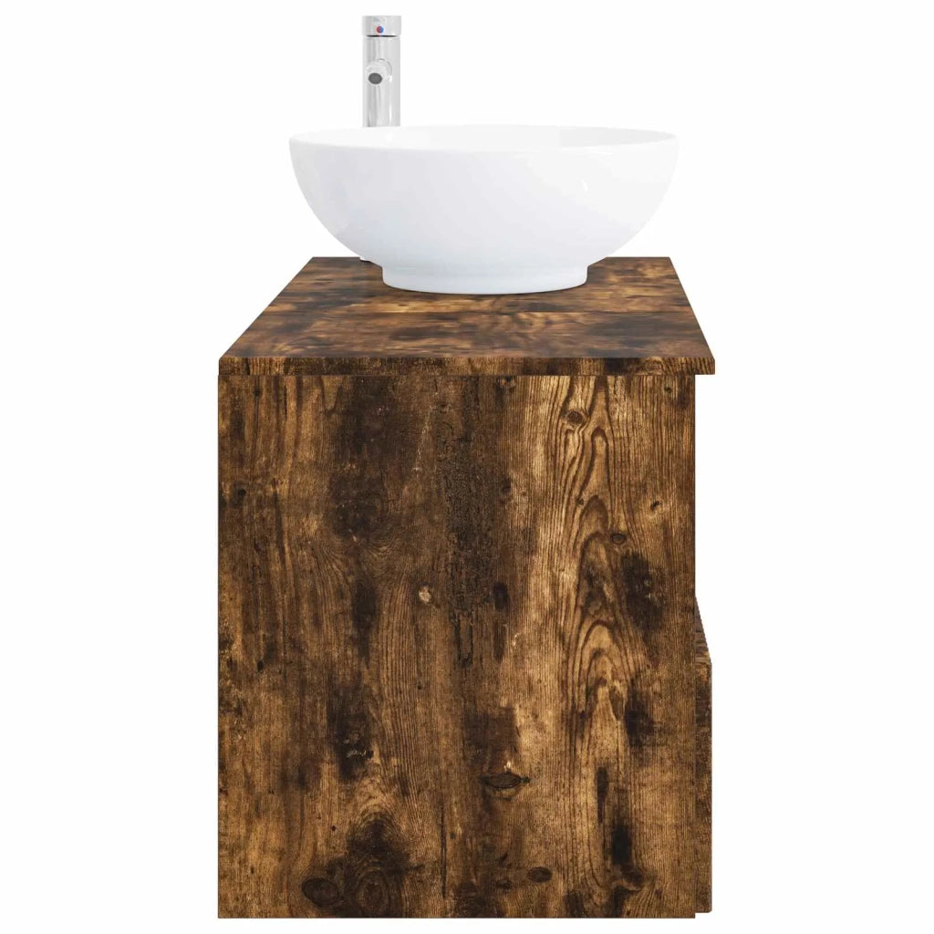 Set di mobili per il bagno 2 pz Rovere Fumo 3404089