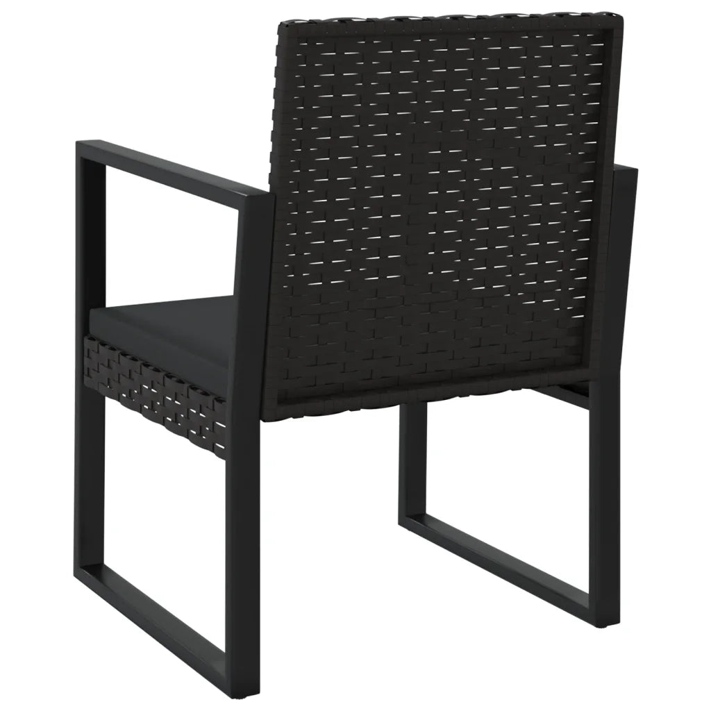 Set Divani da Giardino 3 pz con Cuscini Nero in Polyrattan 319198
