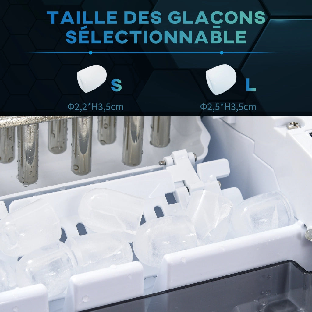 Macchina del Ghiaccio ¨C zephmum ¨C 1.7L Acqua, 0.9Kg Ghiaccio, 9 Cubi/6-12min