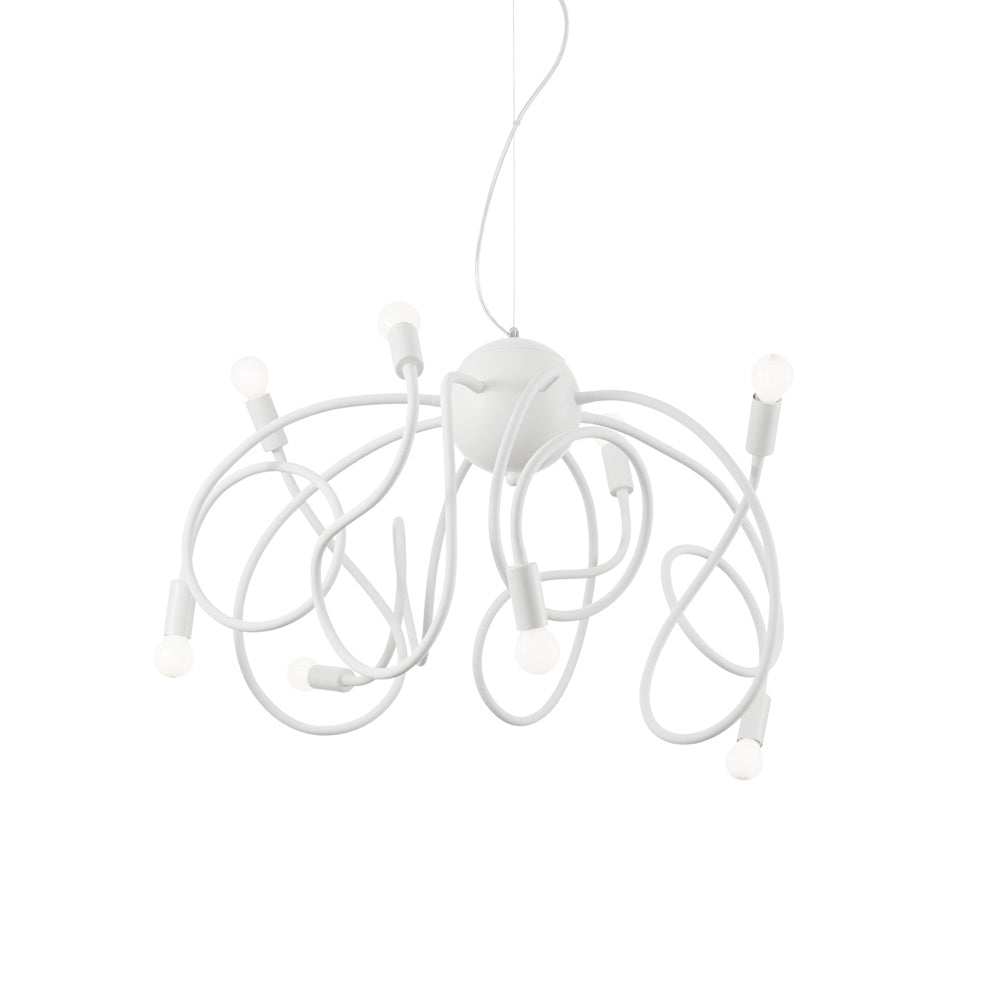 Sospensione Moderna Multiflex Metallo Bianco 8 Luci E14