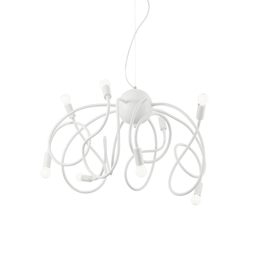 Sospensione Moderna Multiflex Metallo Bianco 8 Luci E14