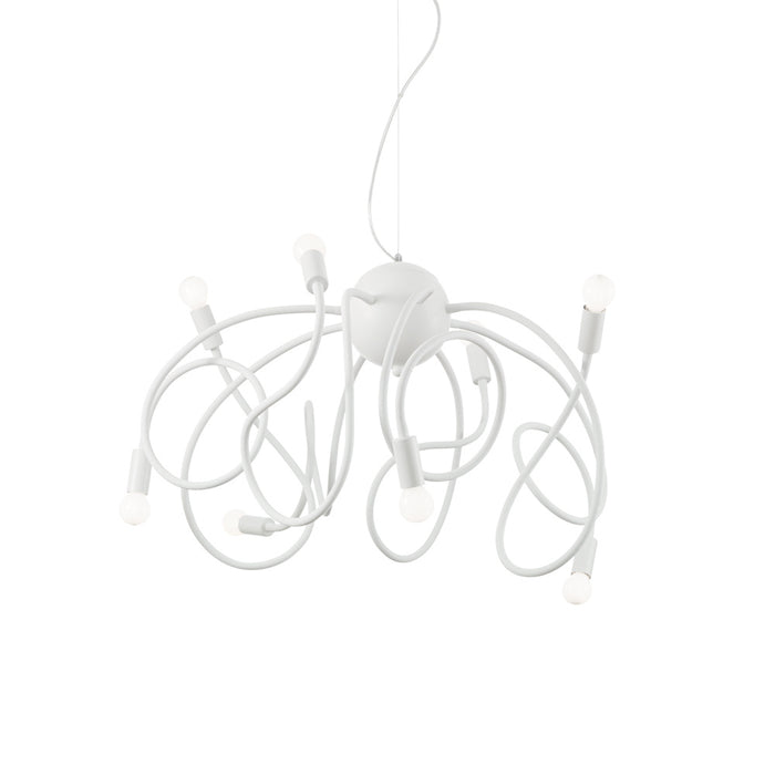 Sospensione Moderna Multiflex Metallo Bianco 8 Luci E14
