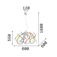 Sospensione Moderna Multiflex Metallo Bianco 8 Luci E14