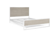Letto in metallo e resina bianco e beige