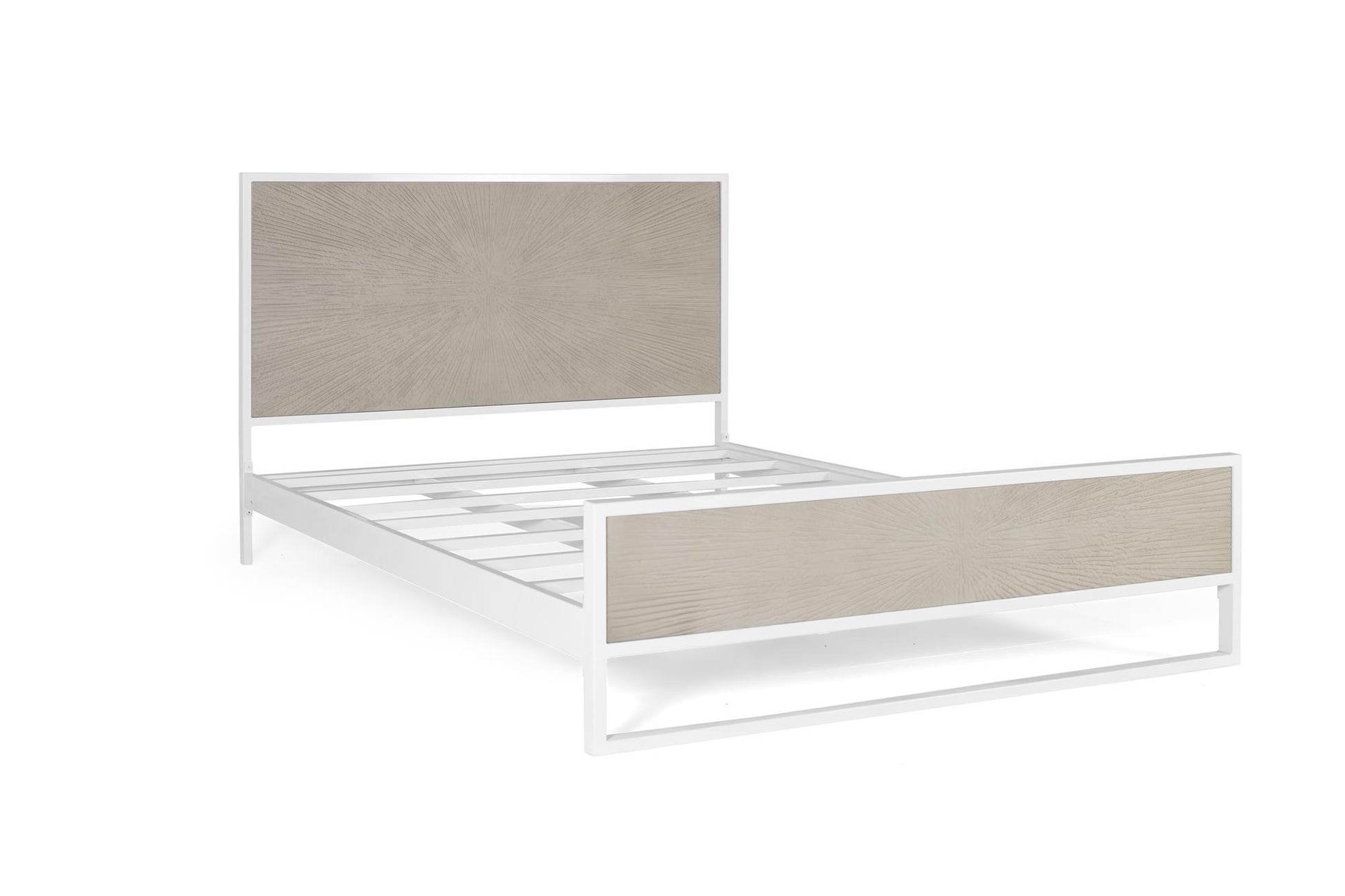 Letto in metallo e resina bianco e beige