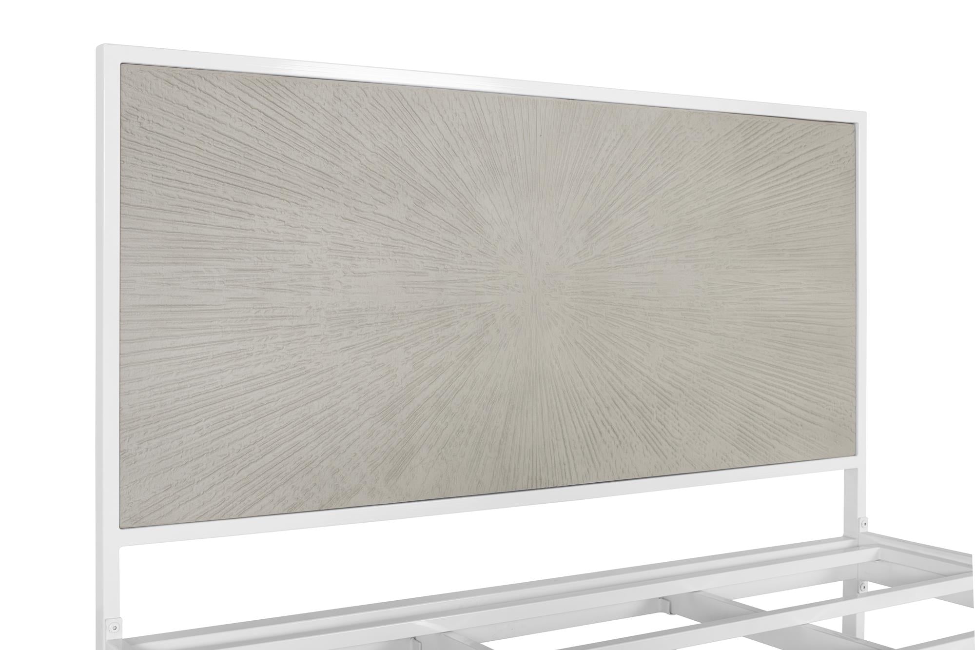 Letto in metallo e resina bianco e beige