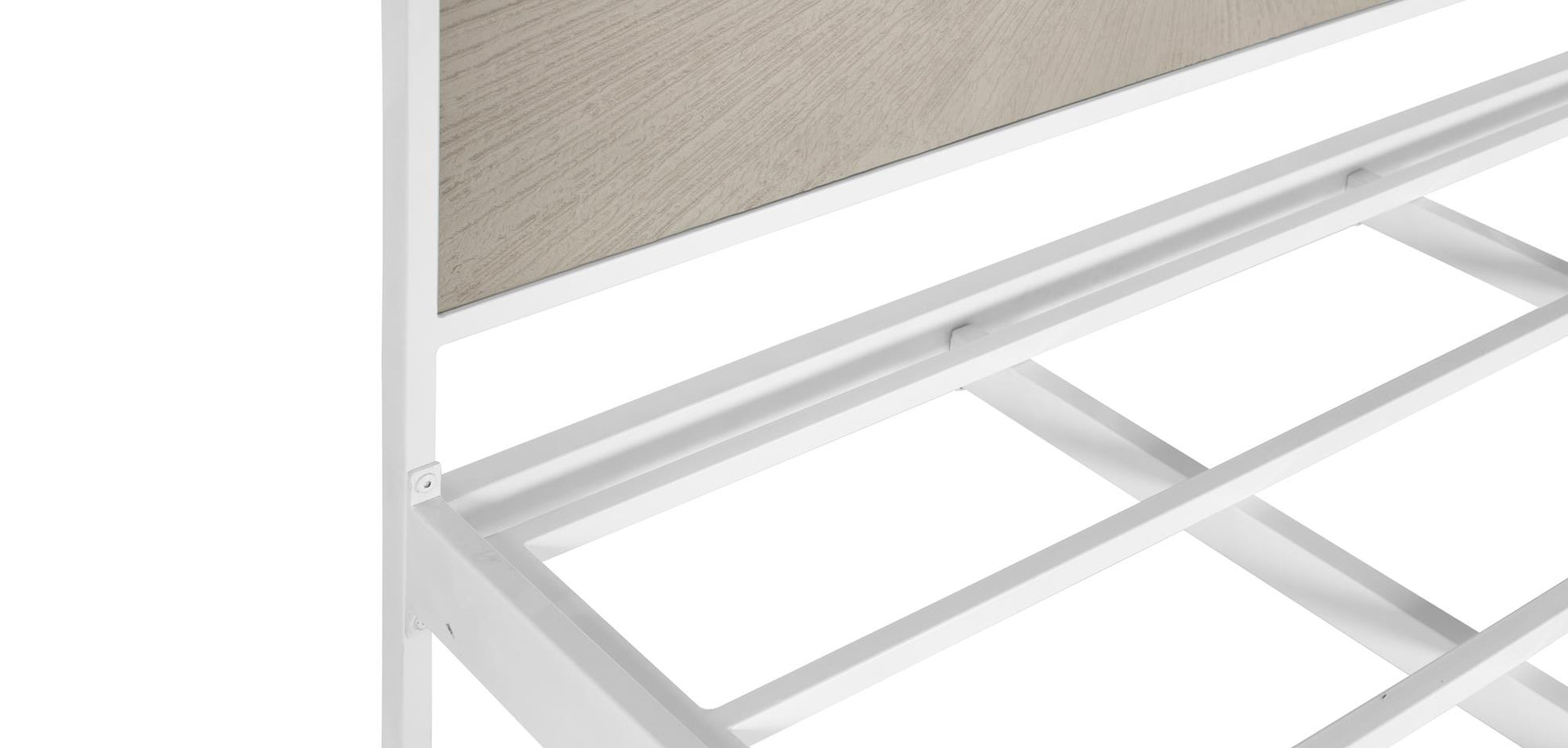 Letto in metallo e resina bianco e beige