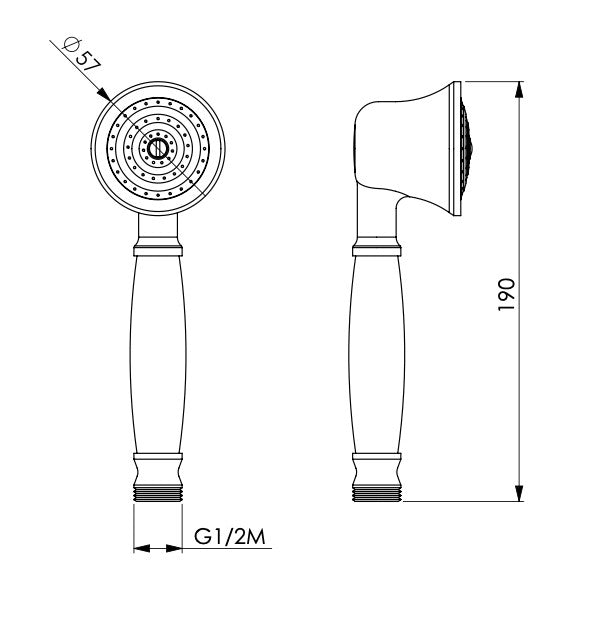 Doccetta in ottone cromata stile epoca vintage standard