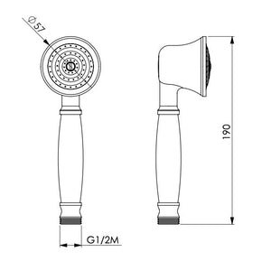 Doccetta in ottone cromata stile epoca vintage standard