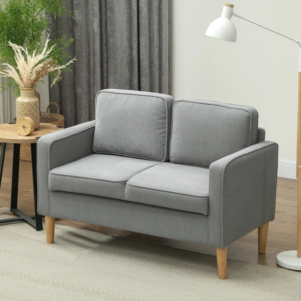 Divano 2 posti con contenitore e gambe in legno ¨C zephmum ¨C 117x63x79 cm grigio chiaro