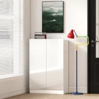 Scarpiera a 5 livelli per 20 paia di scarpe, ripiani regolabili, per ingresso, corridoio, legno, Bianco