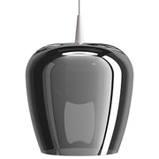 Zafferano Bilia 230V Lampada a sospensione LED 8W in vetro borosilicato soffiato finitura Bianco-Argento, design a campana moderno 27x333 cm