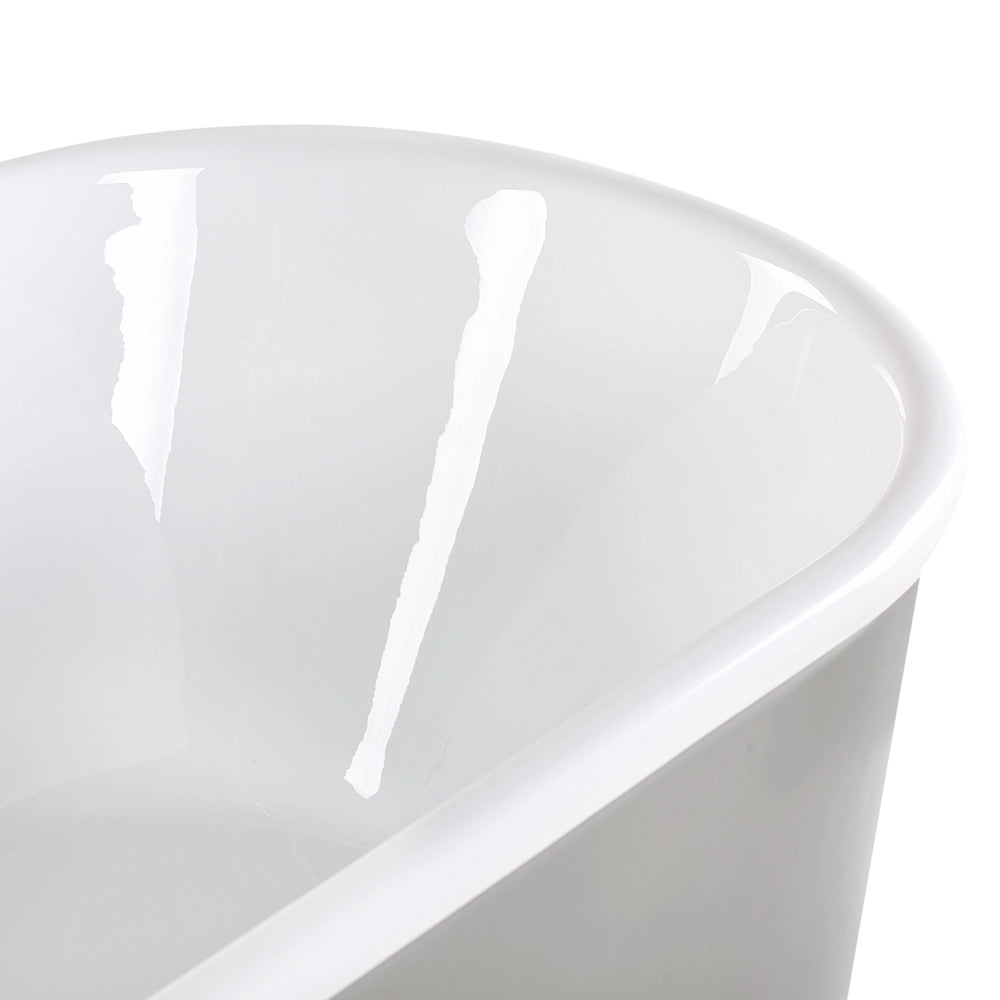 Vasca da bagno autoportante argento lucido sanitario acrilico singolo ovale moderno design minimalista