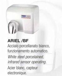 Asciugamani elettrico da parete Antivandalo - Ariel BF - Acciaio bianco con sensore
