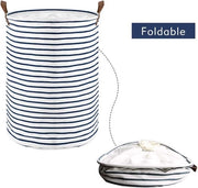 Wascotte 18 pollici opvougbile cestino per il bucato a forma rotonda, cotone (blu, M) per la raccolta differenziata