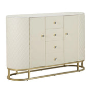 Credenza Sharon bianca e oro con cassetti e ante 120 cm