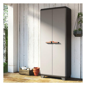 Armadio Keter Stilo portascope in resina per esterno grigio 68x39xh173 Cm