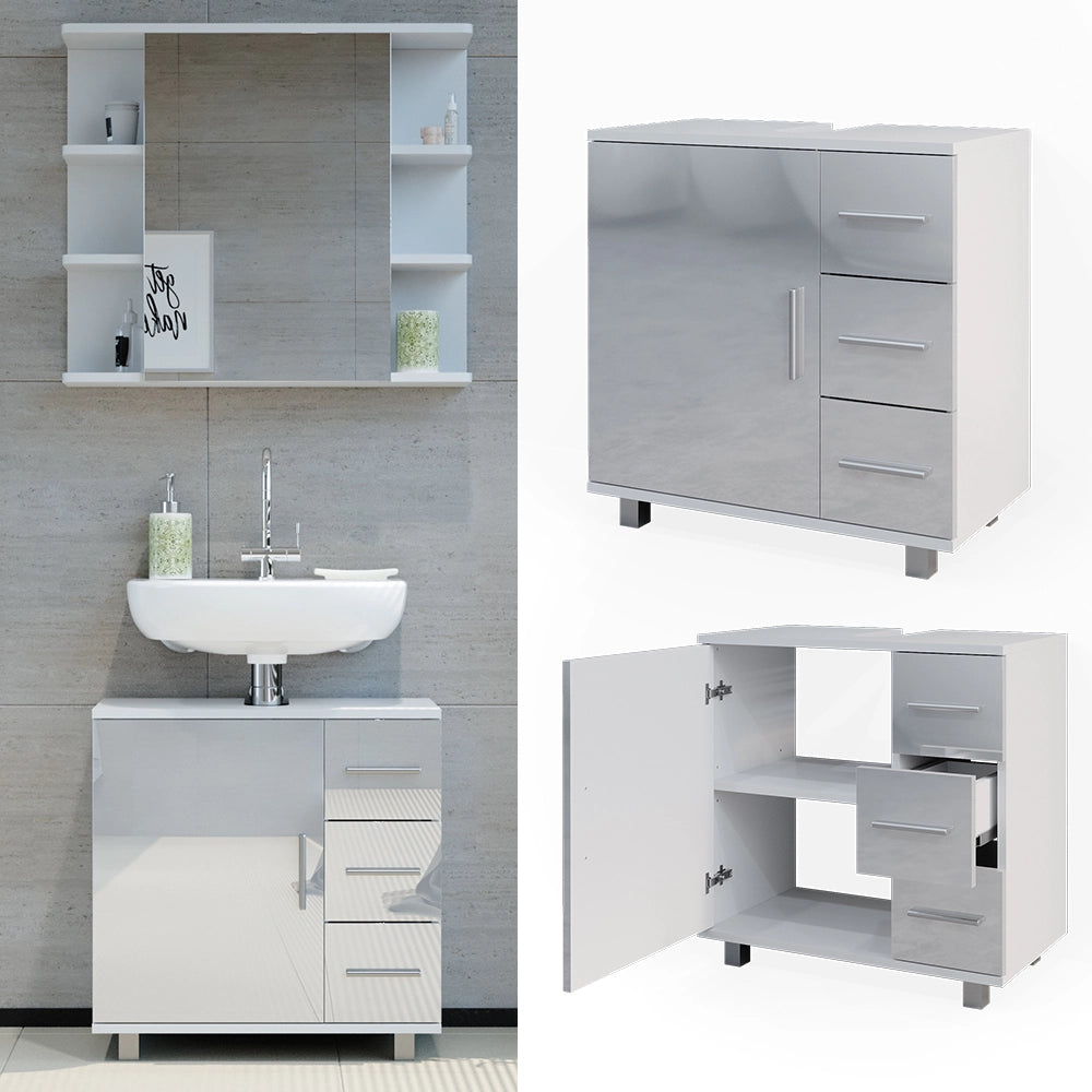 Vicco Mobile sottolavabo per bagno Bianco lucido 60 x 60.8 cm