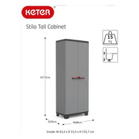 Armadio Keter Stilo portascope in resina per esterno grigio 68x39xh173 Cm