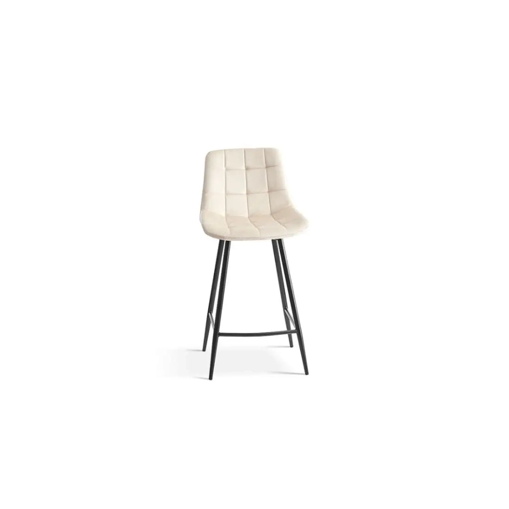 Sedia da banco JUTE – Velluto beige – Stile contemporaneo H95 cm