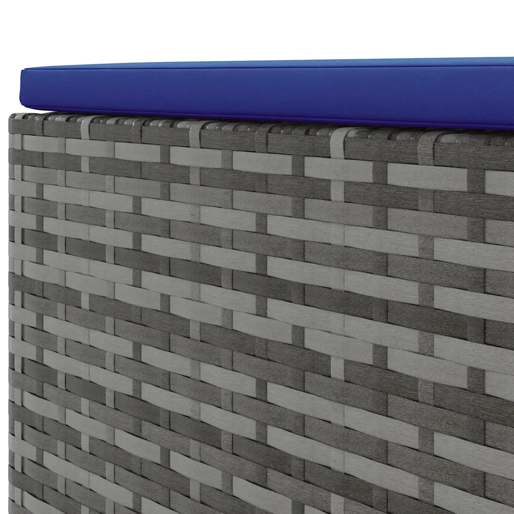 Set Divani da Giardino 5 pz con Cuscini in Polyrattan Grigio