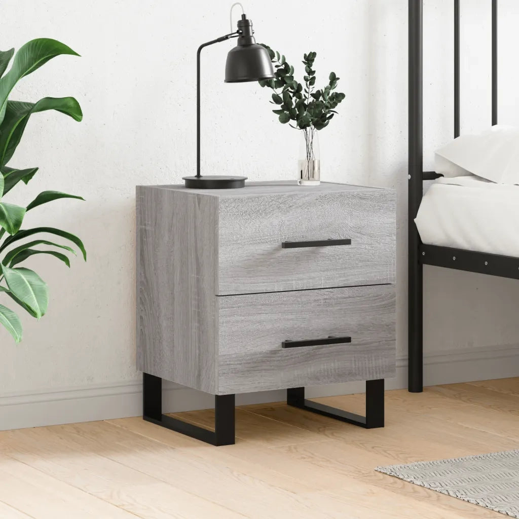 Comodino-Tavolino da notte Grigio Sonoma 40x35x47,5 cm in Legno Multistrato 244429