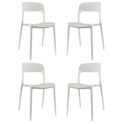 Sedia In Polipropilene Marte Ergonomica Arredo di Design Esterno e Interno da Giardino Impilabile Sedie M Bianco/4 Sedie
