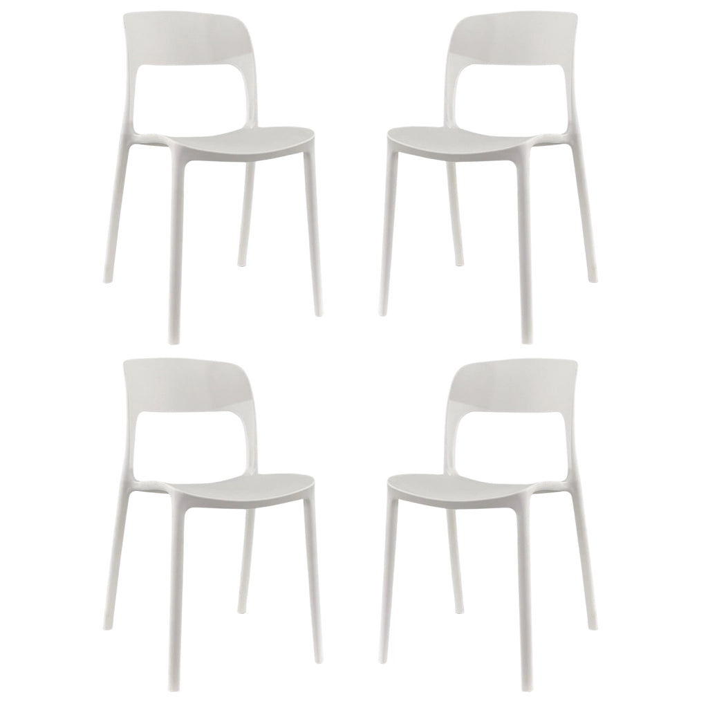 Sedia In Polipropilene Marte Ergonomica Arredo di Design Esterno e Interno da Giardino Impilabile Sedie M Bianco/4 Sedie