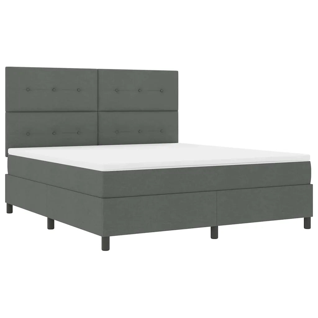Letto a molle con materasso Grigio scuro 180 x 200 cm Tessuto 3342887