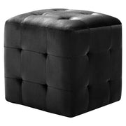 Set di 2 Comodini | Armadio da Notte | Mobiletto da notte Nero 30x30x30 cm in Tessuto Vellutato
