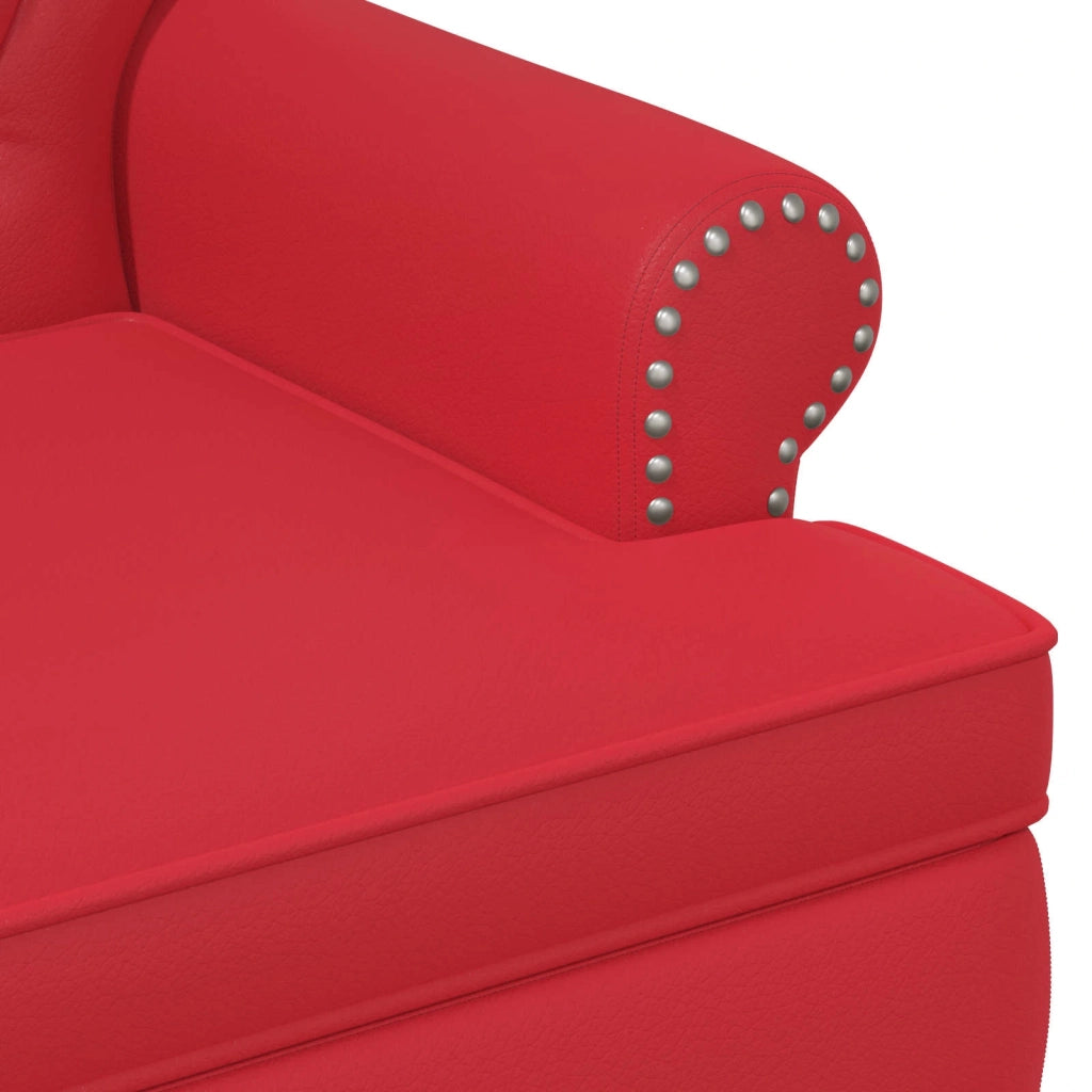 Loveseat con bottoni imbottiti Rosso 120 x 65 x 77 cm 42041861