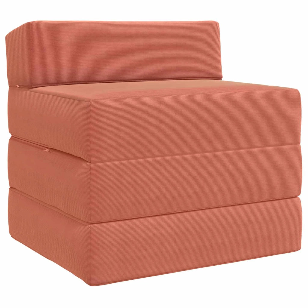 Divano Letto Pieghevole Rosso Arancio 200 x 70 x 15 cm 900016