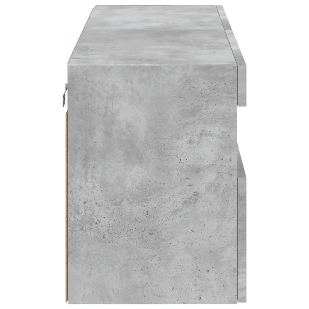 Mobile TV a Parete | Armadietto TV | Mobile Porta TV con Luci LED Grigio Cemento 100x30x40 cm