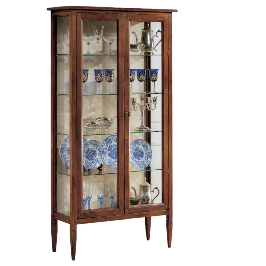 Vetrina classica 2 porte in legno finitura bassano 86x36x170 - Mobili 2G
