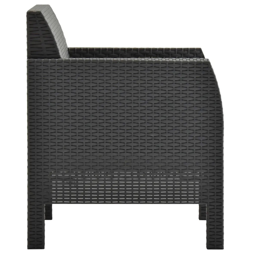 Sedie da Giardino con Cuscini 2 pz in Rattan PP Antracite cod mxl 10196