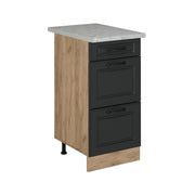 Vicco Mobiletto base per cucina Antracite casa di campagna 40 cm con cassetti, marmo AP