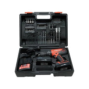 Makita 8951237 Maktec MT081X100 Trapano a Batteria con Percussione 18V Li-ion Mandrino Autoserrante 13 mm 2 Batterie 1,3 Ah 74 Accessori in Valigetta colore Nero