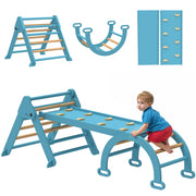 Letto a castello Montessori triangolare pieghevole con arco e rampa per bambini ¨C zephmum ¨C blu 188x70 cm