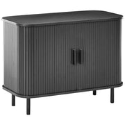 Credenza retrò ad ante scorrevoli MDF Gambe in metallo Legno scuro camera da letto soggiorno
