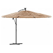 Ombrello | Parasolne Giardino LED e Palo in Acciaio Marrone 269x269x235cm