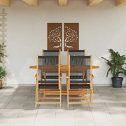 Set da Pranzo per Giardino 5 pcs Nero Legno di Acacia Massello 3375736