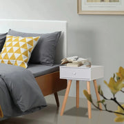 Comodini Set 2 pz in Massello di Pino 40x30x61 cm Bianchi cod mxl 52157