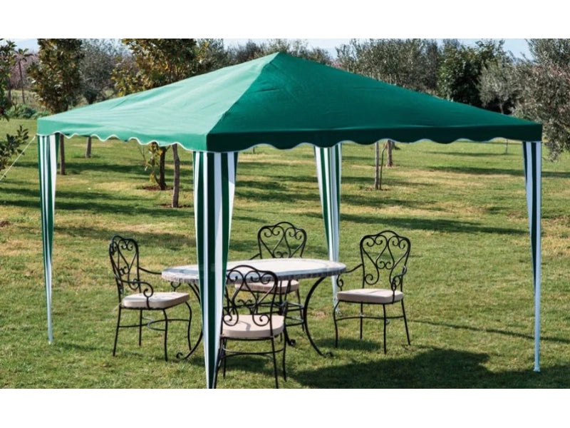 Gazebo pieghevole per esterno Camel verde 3x3 struttura in acciaio