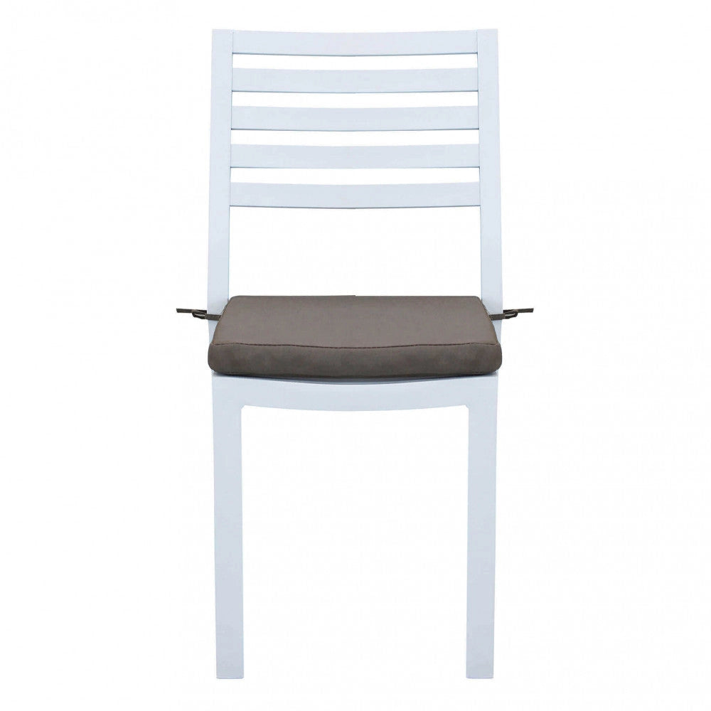 Sedia da Giardino Formentera con Cuscino 46x62x84 h cm in Alluminio Bianco