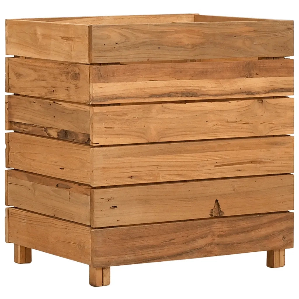 Letto Rialzato 50x40x55 cm Legno di Teak di Recupero e Acciaio 47424
